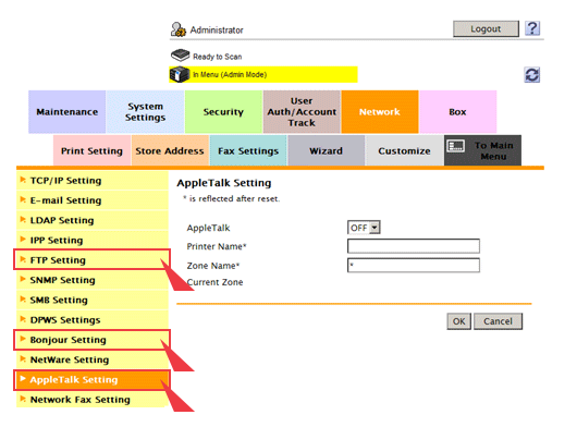 User friendly dashboard for Konica Minolta Multifunction Printer (MFP)